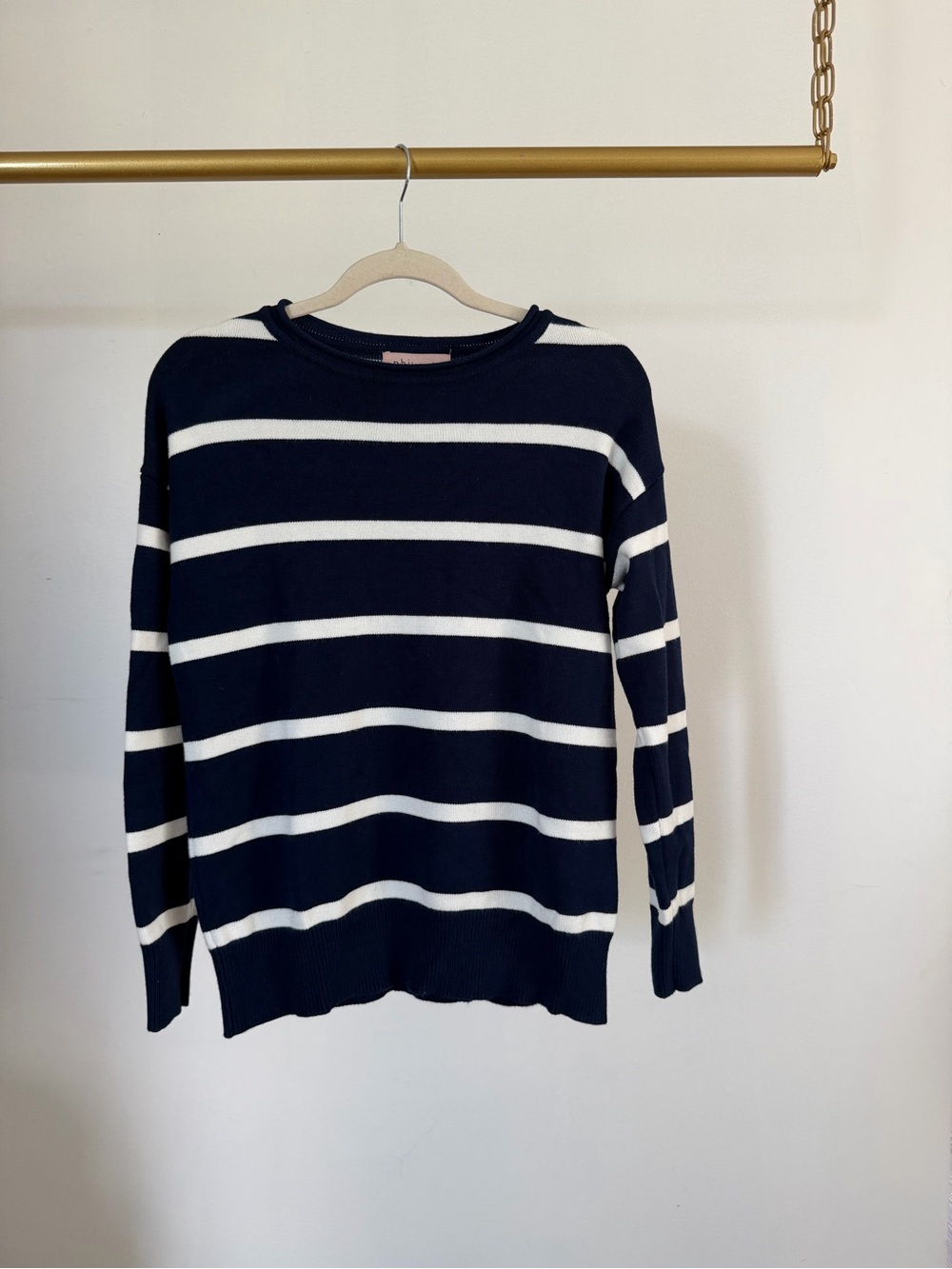 Striped Navy and White Women's Sweater